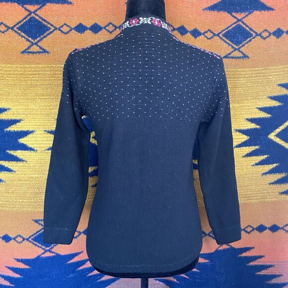 Vintage CB Sports Wool Womens Pullover Sweater. 1/4 Button.  Size 8. Hong Kong. - Picture 4 of 14